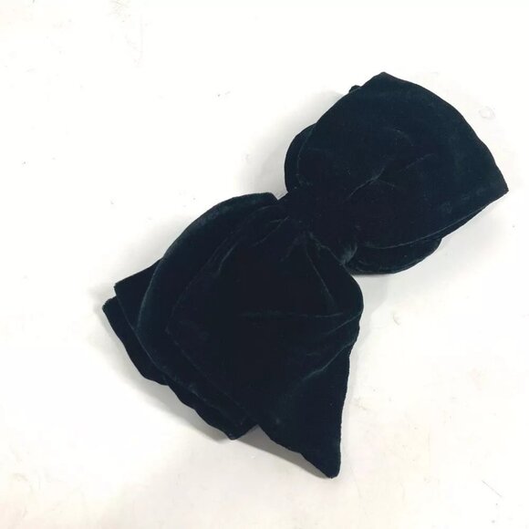 MIUMIU Big Ribbon hair accessories hair pin Barrette Velor Black main image 14